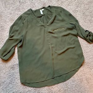 Army green blouse
